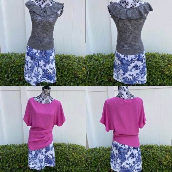 💖MEGA SALE💖StudioM&Tom Bahama&Amer Eagle W SET 2 TShirts + Skirt  ALSU00287 - Picture 1 of 9